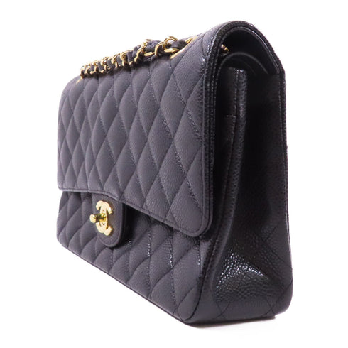 CHANEL CC GHW Classic 25 Chain Shoulder Bag A0112 Calfskin Leather Black