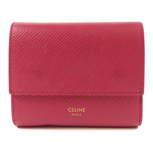 CELINE GHW Wallet Calfskin Leather Pink