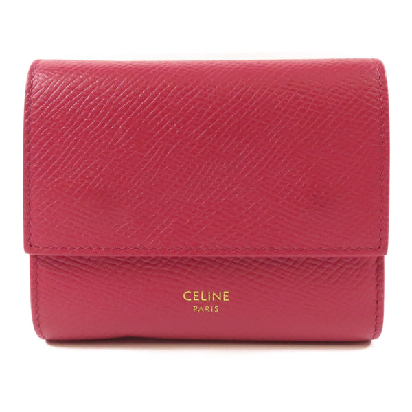 CELINE GHW Wallet Calfskin Leather Pink