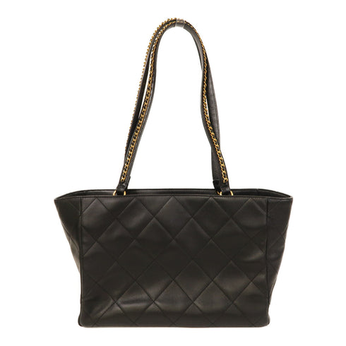 CHANEL Quilted CC GHW Shoulder Tote Bag AS3537 Calfskin Leather Black