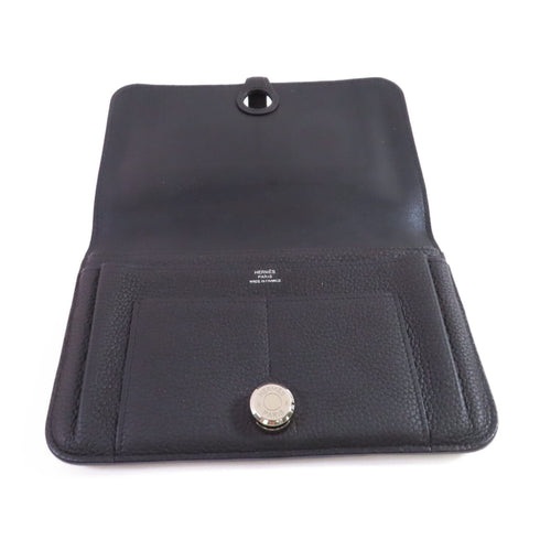 HERMES PHW Dogon Wallet Long Wallet Togo Leather Noir Black