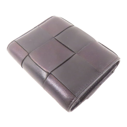 BOTTEGA VENETA BV GHW Fold Wallet Lambskin Leather Black Brown