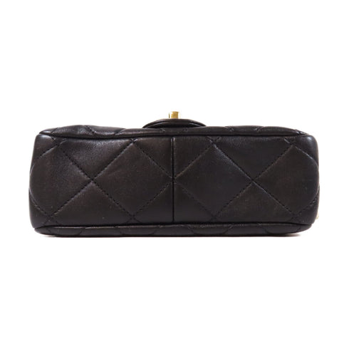 CHANEL Quilted CC GHW 2 Way Chain Shoulder Bag AS3748 Lambskin Leather Black