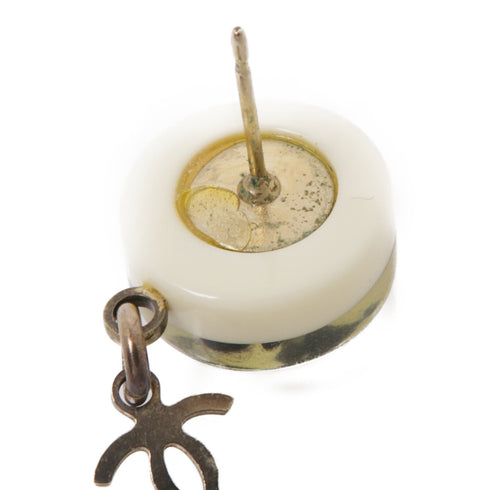 CHANEL CC Earrings PVC/Metal Black/White