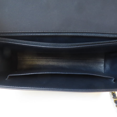 CHANEL CC GHW Chain 2 Way Shoulder Bag Calfskin Leather Blue