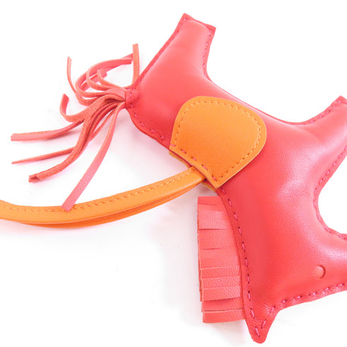 HERMES Rodeo MM Charm Swift Leather Red Orange