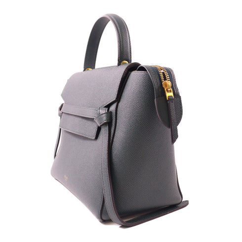 CELINE GHW Belt Bag 2 Way Shoulder Bag Handbag Calfskin Leather Green