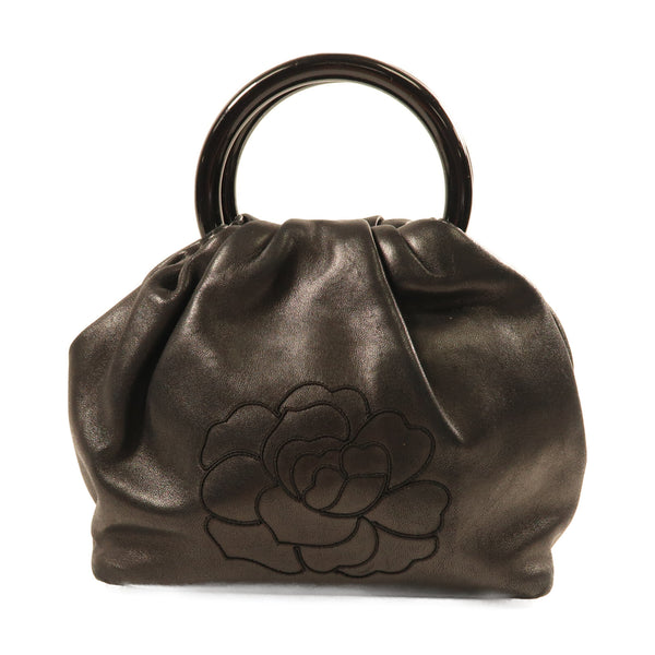 CHANEL CC GHW Hand Bag Lambskin Leather Black