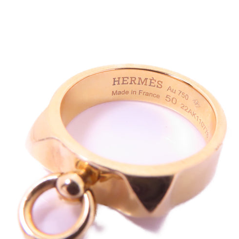 HERMES CDC Ring Collier De Chien 18K Pink Gold Hermes#50 US#5.25