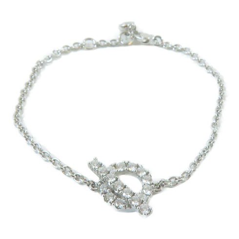 HERMES Finesse XS 0.55ct Diamond Bracelet 18K White Gold #14.25cm