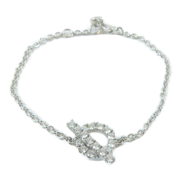 HERMES Finesse XS 0.55ct Diamond Bracelet 18K White Gold #14.25cm