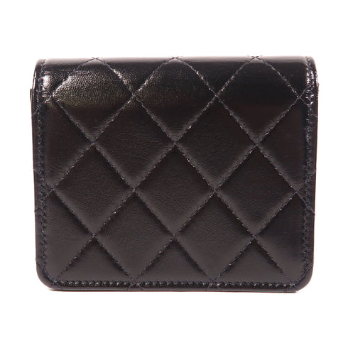 CHANEL CC SHW 31 Wallet Calfskin Leather Black