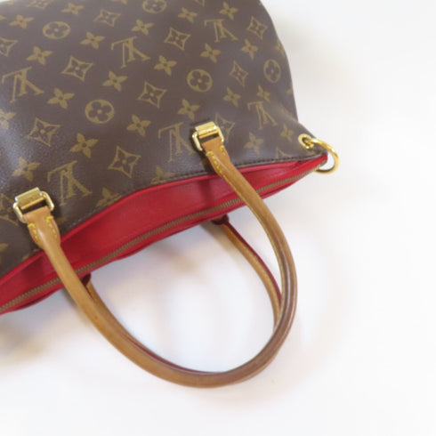 LOUIS VUITTON LV GHW Pallas MM 2 Way Shoulder Bag M41175 Monogram Brown Red