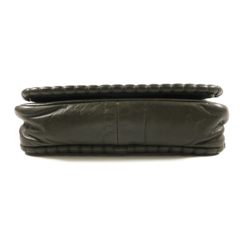 CHANEL CC SHW Chain Shoulder Bag Calfskin Leather Dark Green v1