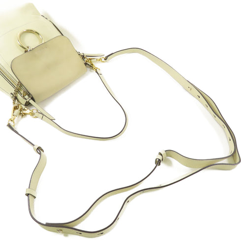 CHLOE GHW Rucksack Calfskin Leather/Suede White