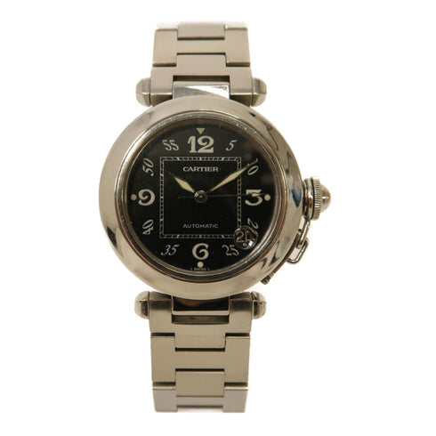 CARTIER Pasha C Automatic Watch W31076M7 Stainless Steel Black