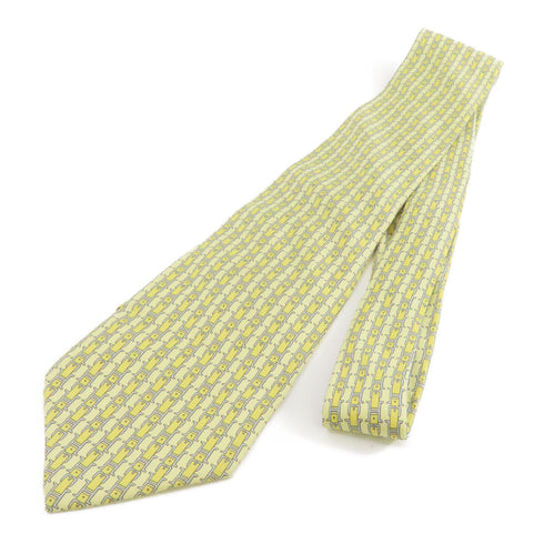 HERMES Tie Silk Yellow