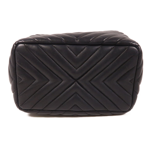 CHANEL CC sHW Bucket Chain Shoulder Bag Calfskin Leather Black