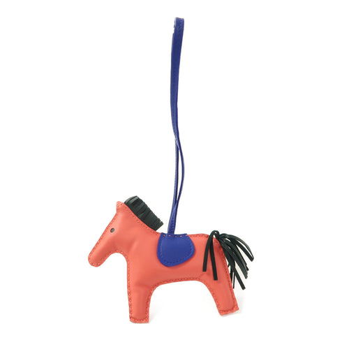 HERMES Rodeo GM Charm Swift Leather Pink/Blue