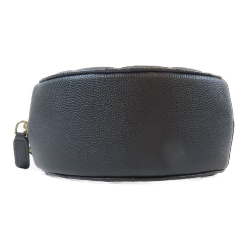 CHANEL Quilted CC GHW Round Chain Bag 2 Way Bag AP1176 Caviar Leather Black