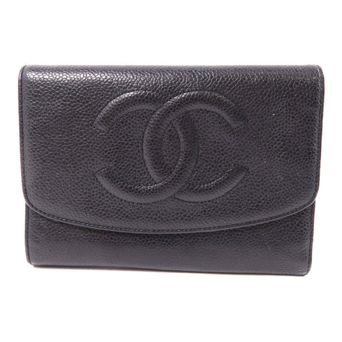 CHANEL CC GHW Wallet Calfskin Leather Black