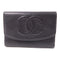 CHANEL CC GHW Wallet Calfskin Leather Black