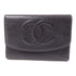 CHANEL CC GHW Wallet Calfskin Leather Black