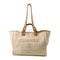 CHANEL CC GHW Deauville Tote Bag 2 Way Shoulder Canvas Straw