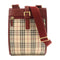BURBERRY GHW Shoulder Bag Red/Beige/Wine Canvas