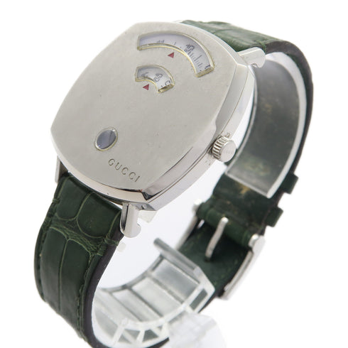 GUCCI GG Quartz Watch 157.4 Stainless Steel Silver