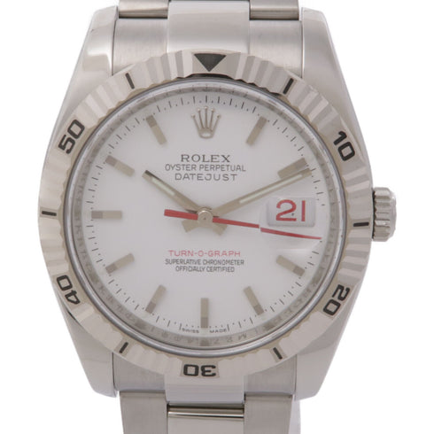 ROLEX Datejust Turn-O-Graph 116264 Automatic Watch 18K WG/Stainless Steel White