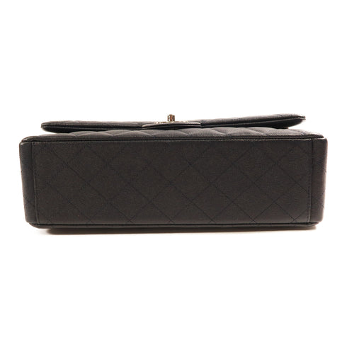 CHANEL CC SHW Maxi Classic Chain Shoulder Bag Calfskin Leather Navy