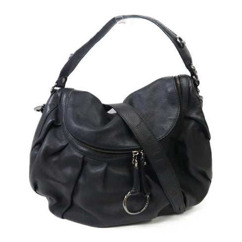 GUCCI GG SHW 2 Way Shoulder Bag 228584 Calfskin Leather Black