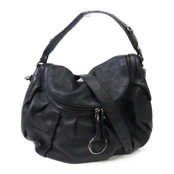 GUCCI GG SHW 2 Way Shoulder Bag 228584 Calfskin Leather Black