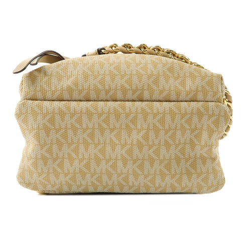 Michael Kors MK GHW Backpack Rucksack PVC Coated Canvas Beige