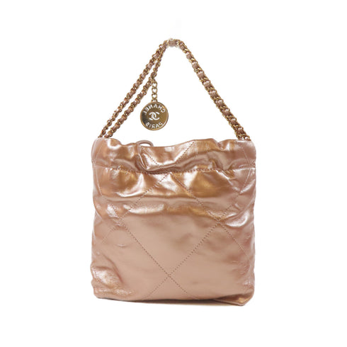 CHANEL Quilted CC GHW Chanel 22 AS3980 Calfskin Leather Copper