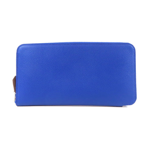 HERMES PHW Silk'In Classique Long Wallet Veau Epsom Leather Bleu Royal Blue
