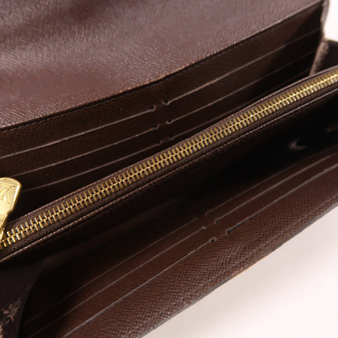 LOUIS VUITTON LV GHW Sarah Long Wallet N63209 Damier Ebene Brown