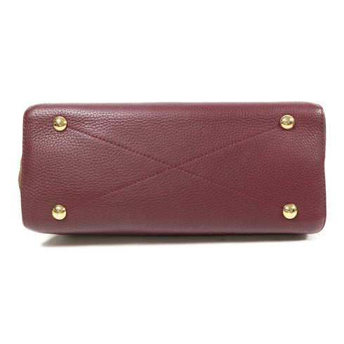 LOUIS VUITTON LV GHW Hyde Park 2 Way Bag N41015 Damier Ebene Brown/Red/Purple