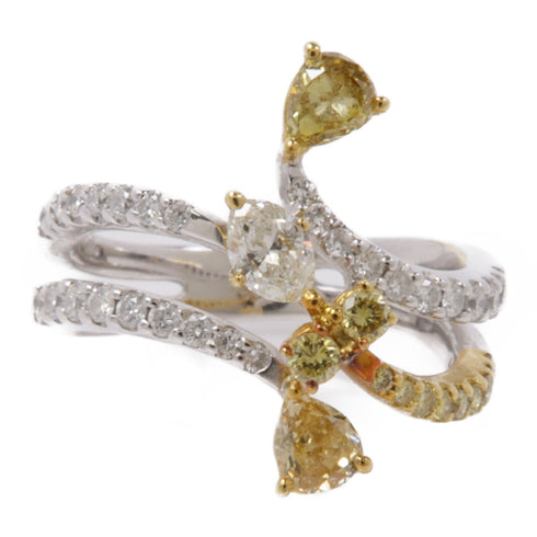 JEWELRY 0.98ct Diamond Ring 18K White Gold US#5