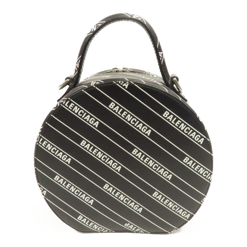 BALENCIAGA SHW 2way Shoulder Bag 599919 Calfskin Leather Black White