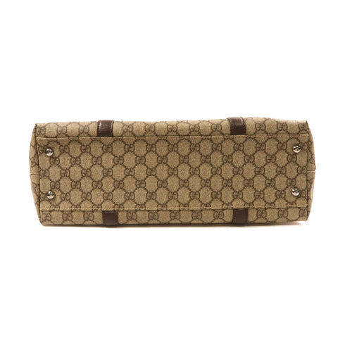 GUCCI GG SHW GG Supreme Tote Bag Shoulder PVC Coated Canvas 114595 Brown