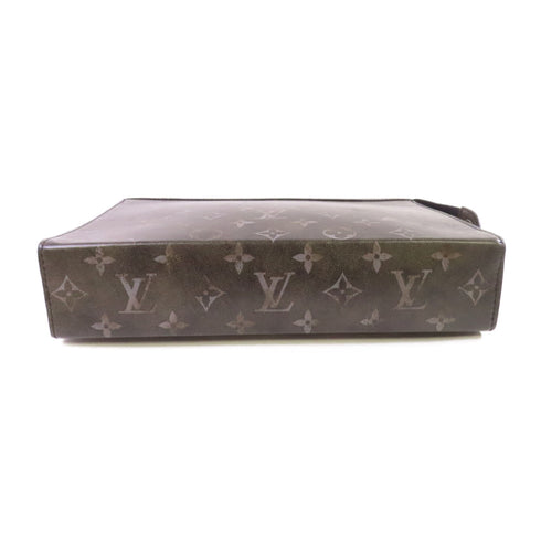 LOUIS VUITTON LV SHW Pochette Voyage MM Pouch M11764 Brushed Monogram Black