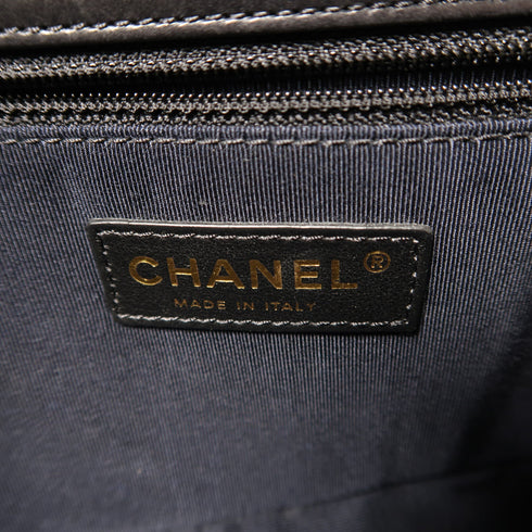 CHANEL Quilted CC GHW Chain Shoulder Bag Calfskin Leather Black v7