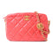 CHANEL CC GHW Chain Shoulder Bag Crossbody Lambskin Leather Red