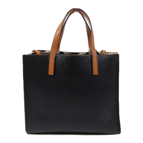 MARC JACOBS GHW 2way Shoulder Bag Calfskin Leather Brown White Black