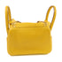 HERMES GHW Mini Lindy Shoulder Bag Clemence Leather Jaune Ambre Yellow