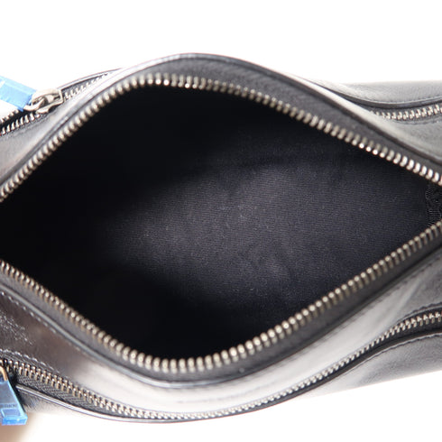 YVES SAINT LAURENT YSL SHW Clutch Bag Pouch Calfskin Leather Black