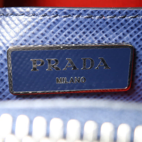 PRADA SHW Cuir Twin Lock 2 Way Shoulder Bag Handbag BN2823 Saffiano Leather Navy