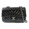 CHANEL CC SHW Classic 25 Chain Shoulder Bag Patent Leather Black